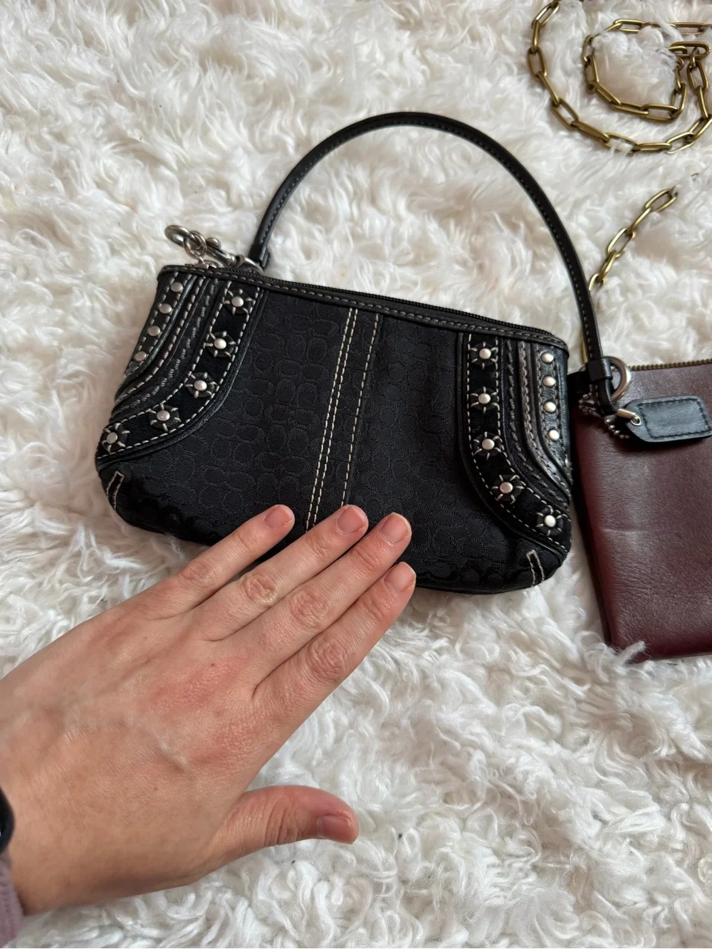 Coach & Madewell Black Wristlet and Burgundy Leather Purse Bundle